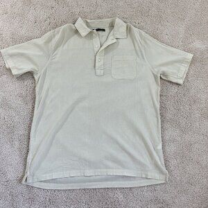 Plaza Italia Mens Shirt XXL Yellow Short Sleeve Henley Texture Lightweight Sheer